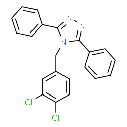 ChemSpider 2D Image | 4-(3,4-Dichlorobenzyl)-3,5-diphenyl-4H-1,2,4-triazole | C21H15Cl2N3