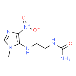 ChemSpider 2D Image | 1-{2-[(1-Methyl-4-nitro-1H-imidazol-5-yl)amino]ethyl}urea | C7H12N6O3