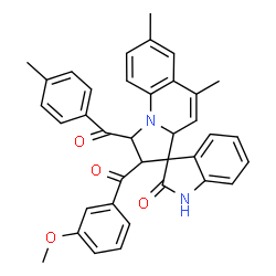 ChemSpider 2D Image | 2'-(3-Methoxybenzoyl)-5',7'-dimethyl-1'-(4-methylbenzoyl)-1',2'-dihydro-3a'H-spiro[indole-3,3'-pyrrolo[1,2-a]quinolin]-2(1H)-one | C37H32N2O4