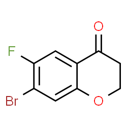 ChemSpider 2D Image | 7-Bromo-6-fluoro-2,3-dihydro-4H-chromen-4-one | C9H6BrFO2