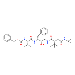 ChemSpider 2D Image | benzyl [(2S)-1-{[(2S,3S)-4-({(2R)-2-[2-(tert-butylamino)-2-oxoethyl]-3,3-dimethylbutanoyl}amino)-3-hydroxy-1-phenylbutan-2-yl]amino}-3-methyl-1-oxobutan-2-yl]carbamate | C35H52N4O6