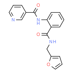 ChemSpider 2D Image | N-{2-[(2-Furylmethyl)carbamoyl]phenyl}nicotinamide | C18H15N3O3