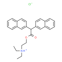 ChemSpider 2D Image | 2-(Diethylamino)ethyl di-2-naphthylacetate hydrochloride (1:1) | C28H30ClNO2