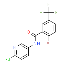 ChemSpider 2D Image | 2-Bromo-N-(6-chloro-3-pyridinyl)-5-(trifluoromethyl)benzamide | C13H7BrClF3N2O