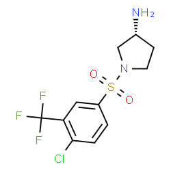ChemSpider 2D Image | (3R)-1-{[4-Chloro-3-(trifluoromethyl)phenyl]sulfonyl}-3-pyrrolidinamine | C11H12ClF3N2O2S