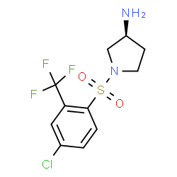 ChemSpider 2D Image | (3S)-1-{[4-Chloro-2-(trifluoromethyl)phenyl]sulfonyl}-3-pyrrolidinamine | C11H12ClF3N2O2S