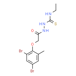 ChemSpider 2D Image | 2-[(2,4-Dibromo-6-methylphenoxy)acetyl]-N-ethylhydrazinecarbothioamide | C12H15Br2N3O2S