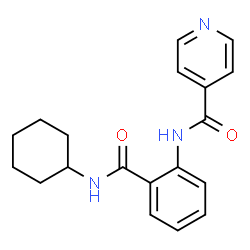 ChemSpider 2D Image | N-[2-(Cyclohexylcarbamoyl)phenyl]isonicotinamide | C19H21N3O2