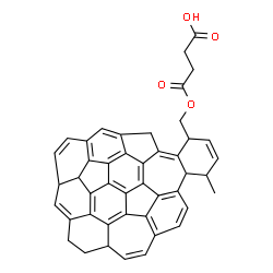 ChemSpider 2D Image | 4-[(12-Methyl-2,3,4a,8,9,12,12a,15f-octahydro-1H-1,15-ethenodibenzo[3',4':5',6']azuleno[7',8',1',2':5,6,7]acephenanthryleno[8,9,10,1,2-mnoabc]aceanthrylen-9-yl)methoxy]-4-oxobutanoic acid | C45H32O4
