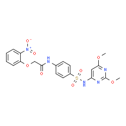 ChemSpider 2D Image | N-{4-[(2,6-Dimethoxy-4-pyrimidinyl)sulfamoyl]phenyl}-2-(2-nitrophenoxy)acetamide | C20H19N5O8S