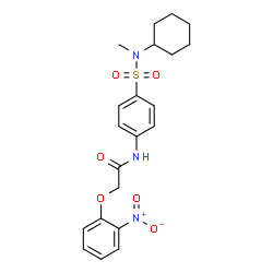 ChemSpider 2D Image | N-{4-[Cyclohexyl(methyl)sulfamoyl]phenyl}-2-(2-nitrophenoxy)acetamide | C21H25N3O6S