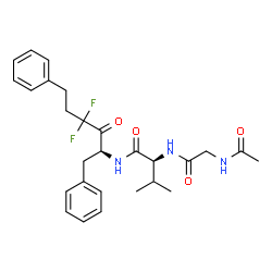 ChemSpider 2D Image | N-Acetylglycyl-N-[(2S)-4,4-difluoro-3-oxo-1,6-diphenyl-2-hexanyl]-L-valinamide | C27H33F2N3O4
