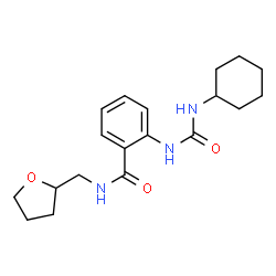 ChemSpider 2D Image | 2-[(Cyclohexylcarbamoyl)amino]-N-(tetrahydro-2-furanylmethyl)benzamide | C19H27N3O3