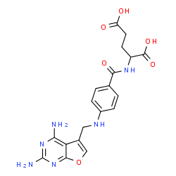 ChemSpider 2D Image | N-(4-{[(2,4-Diaminofuro[2,3-d]pyrimidin-5-yl)methyl]amino}benzoyl)glutamic acid | C19H20N6O6