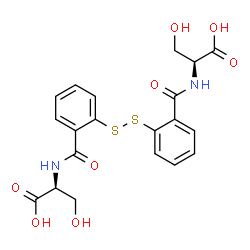 ChemSpider 2D Image | (2S,2'S)-2,2'-[Disulfanediylbis(2,1-phenylenecarbonylimino)]bis(3-hydroxypropanoic acid) | C20H20N2O8S2