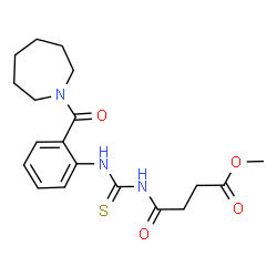 ChemSpider 2D Image | Methyl 4-({[2-(1-azepanylcarbonyl)phenyl]carbamothioyl}amino)-4-oxobutanoate | C19H25N3O4S