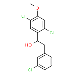 ChemSpider 2D Image | 2-(3-Chlorophenyl)-1-(2,5-dichloro-4-methoxyphenyl)ethanol | C15H13Cl3O2