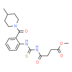 ChemSpider 2D Image | Methyl 4-[({2-[(4-methyl-1-piperidinyl)carbonyl]phenyl}carbamothioyl)amino]-4-oxobutanoate | C19H25N3O4S