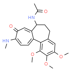 ChemSpider 2D Image | N-[1,2,3-Trimethoxy-10-(methylamino)-9-oxo-5,6,7,9-tetrahydrobenzo[a]heptalen-7-yl]acetamide | C22H26N2O5