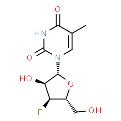 ChemSpider 2D Image | 3'-Deoxy-3'-fluoro-5-methyluridine | C10H13FN2O5