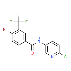 ChemSpider 2D Image | 4-Bromo-N-(6-chloro-3-pyridinyl)-3-(trifluoromethyl)benzamide | C13H7BrClF3N2O