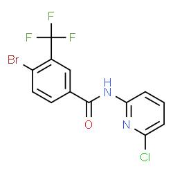 ChemSpider 2D Image | 4-Bromo-N-(6-chloro-2-pyridinyl)-3-(trifluoromethyl)benzamide | C13H7BrClF3N2O