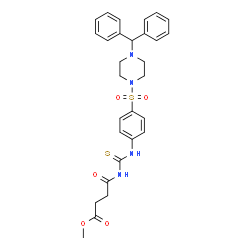 ChemSpider 2D Image | Methyl 4-{[(4-{[4-(diphenylmethyl)-1-piperazinyl]sulfonyl}phenyl)carbamothioyl]amino}-4-oxobutanoate | C29H32N4O5S2