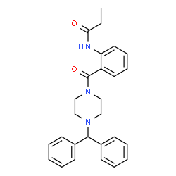ChemSpider 2D Image | N-(2-{[4-(Diphenylmethyl)-1-piperazinyl]carbonyl}phenyl)propanamide | C27H29N3O2