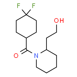 ChemSpider 2D Image | (4,4-Difluorocyclohexyl)[2-(2-hydroxyethyl)-1-piperidinyl]methanone | C14H23F2NO2