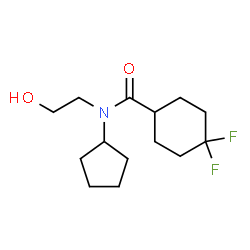 ChemSpider 2D Image | N-Cyclopentyl-4,4-difluoro-N-(2-hydroxyethyl)cyclohexanecarboxamide | C14H23F2NO2