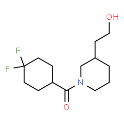 ChemSpider 2D Image | (4,4-Difluorocyclohexyl)[3-(2-hydroxyethyl)-1-piperidinyl]methanone | C14H23F2NO2