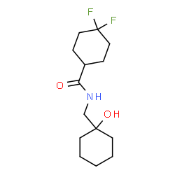 ChemSpider 2D Image | 4,4-Difluoro-N-[(1-hydroxycyclohexyl)methyl]cyclohexanecarboxamide | C14H23F2NO2