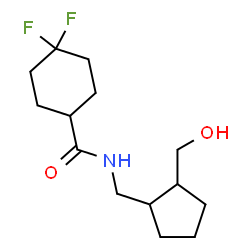 ChemSpider 2D Image | 4,4-Difluoro-N-{[2-(hydroxymethyl)cyclopentyl]methyl}cyclohexanecarboxamide | C14H23F2NO2