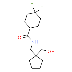 ChemSpider 2D Image | 4,4-Difluoro-N-{[1-(hydroxymethyl)cyclopentyl]methyl}cyclohexanecarboxamide | C14H23F2NO2