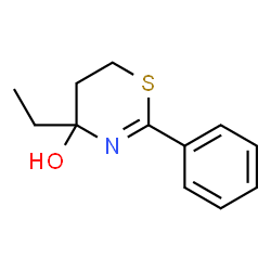 ChemSpider 2D Image | 4-Ethyl-2-phenyl-5,6-dihydro-4H-1,3-thiazin-4-ol | C12H15NOS