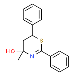 ChemSpider 2D Image | 4-Methyl-2,6-diphenyl-5,6-dihydro-4H-1,3-thiazin-4-ol | C17H17NOS