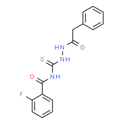 ChemSpider 2D Image | 2-Fluoro-N-{[2-(phenylacetyl)hydrazino]carbonothioyl}benzamide | C16H14FN3O2S