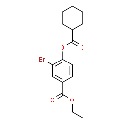 ChemSpider 2D Image | Ethyl 3-bromo-4-[(cyclohexylcarbonyl)oxy]benzoate | C16H19BrO4