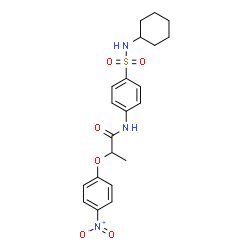 ChemSpider 2D Image | N-[4-(Cyclohexylsulfamoyl)phenyl]-2-(4-nitrophenoxy)propanamide | C21H25N3O6S