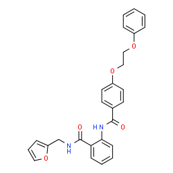 ChemSpider 2D Image | N-(2-Furylmethyl)-2-{[4-(2-phenoxyethoxy)benzoyl]amino}benzamide | C27H24N2O5