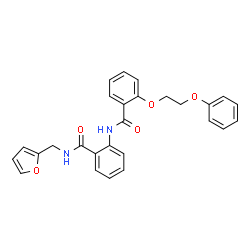 ChemSpider 2D Image | N-{2-[(2-Furylmethyl)carbamoyl]phenyl}-2-(2-phenoxyethoxy)benzamide | C27H24N2O5