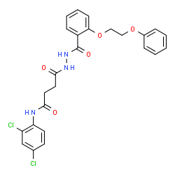 ChemSpider 2D Image | N-(2,4-Dichlorophenyl)-4-oxo-4-{2-[2-(2-phenoxyethoxy)benzoyl]hydrazino}butanamide | C25H23Cl2N3O5