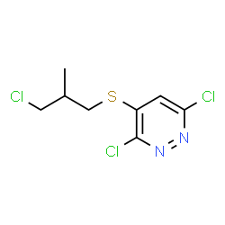 ChemSpider 2D Image | 3,6-Dichloro-4-[(3-chloro-2-methylpropyl)sulfanyl]pyridazine | C8H9Cl3N2S
