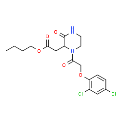 ChemSpider 2D Image | Butyl {1-[(2,4-dichlorophenoxy)acetyl]-3-oxo-2-piperazinyl}acetate | C18H22Cl2N2O5