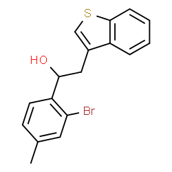 ChemSpider 2D Image | 2-(1-Benzothiophen-3-yl)-1-(2-bromo-4-methylphenyl)ethanol | C17H15BrOS