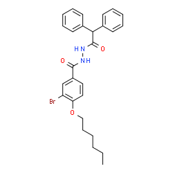 ChemSpider 2D Image | 3-Bromo-N'-(diphenylacetyl)-4-(hexyloxy)benzohydrazide | C27H29BrN2O3