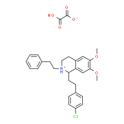 ChemSpider 2D Image | 1-[2-(4-Chlorophenyl)ethyl]-6,7-dimethoxy-2-(2-phenylethyl)-1,2,3,4-tetrahydroisoquinolinium hydrogen oxalate | C29H32ClNO6