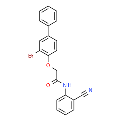 ChemSpider 2D Image | 2-[(3-Bromo-4-biphenylyl)oxy]-N-(2-cyanophenyl)acetamide | C21H15BrN2O2