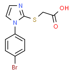 ChemSpider 2D Image | {[1-(4-bromophenyl)-1H-imidazol-2-yl]thio}acetic acid | C11H9BrN2O2S