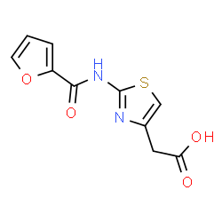 ChemSpider 2D Image | [2-(2-Furoylamino)-1,3-thiazol-4-yl]acetic acid | C10H8N2O4S